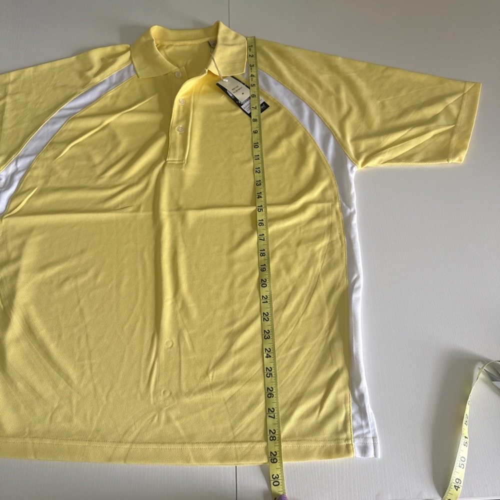 NWT Byron Nelson Eleven Straight Yellow M Men's Polo Shirt Short Sleeve Collared - Picture 4 of 5